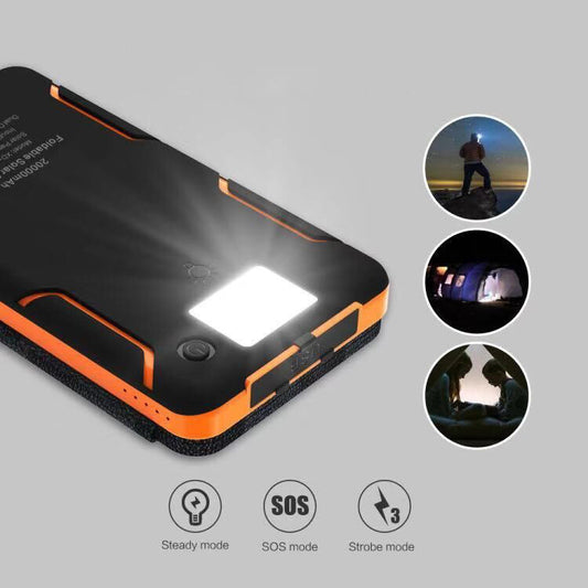 Foldable solar power bank, large-capacity waterproof outdoor lighting mobile power supply 20,000 mAh